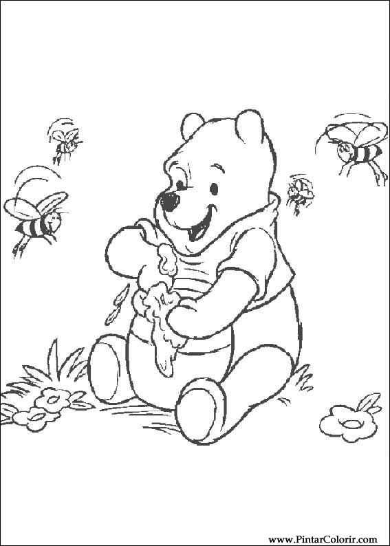 Pintar e Colorir Pooh - Desenho 066