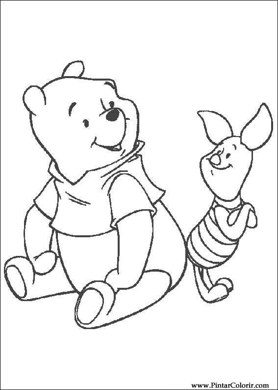 Pintar e Colorir Pooh - Desenho 075