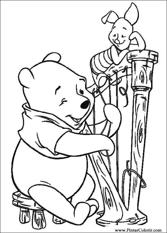 Pintar e Colorir Pooh - Desenho 076