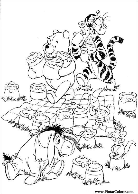 Pintar e Colorir Pooh - Desenho 082