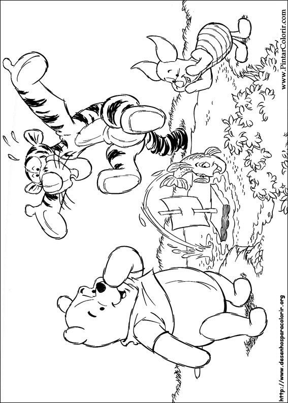 Pintar e Colorir Pooh - Desenho 086