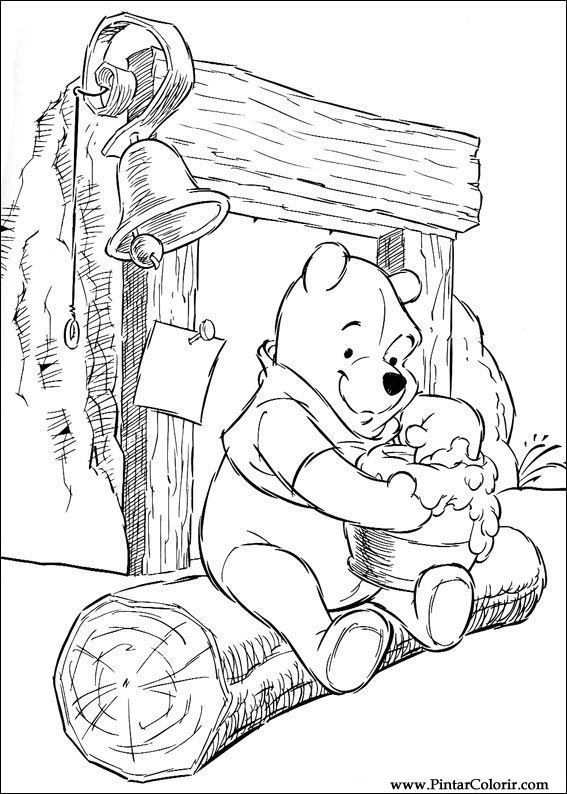 Pintar e Colorir Pooh - Desenho 087