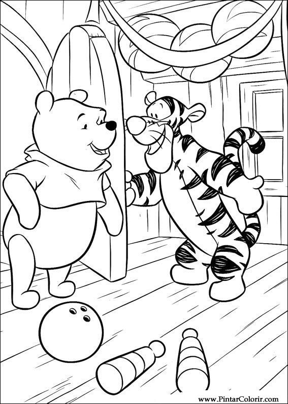 Pintar e Colorir Pooh - Desenho 090