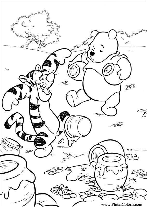 Pintar e Colorir Pooh - Desenho 097