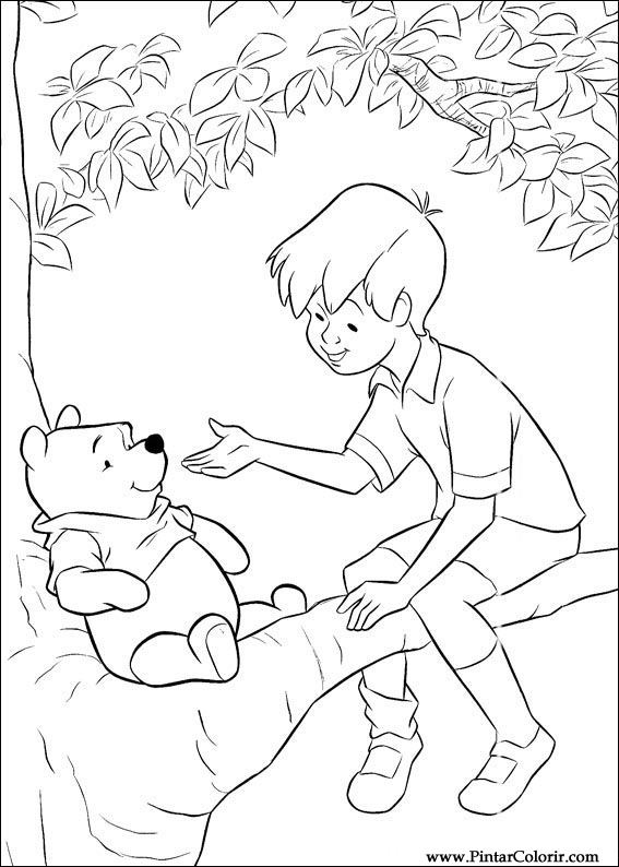 Pintar e Colorir Pooh - Desenho 098