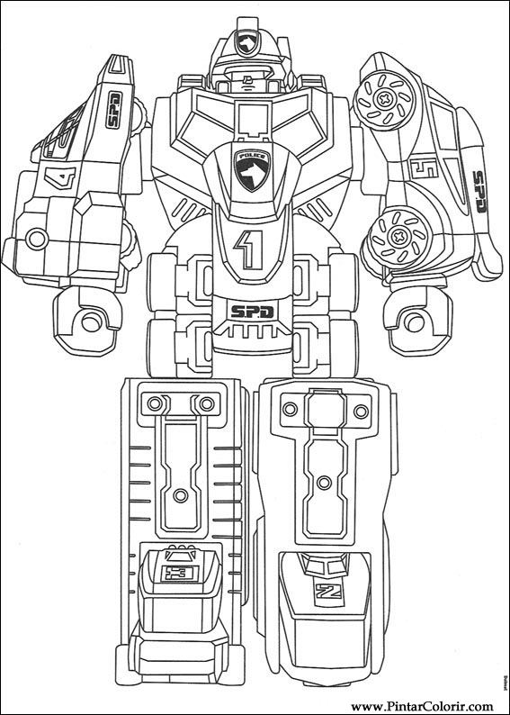 Pintar e Colorir Power Rangers - Desenho 073