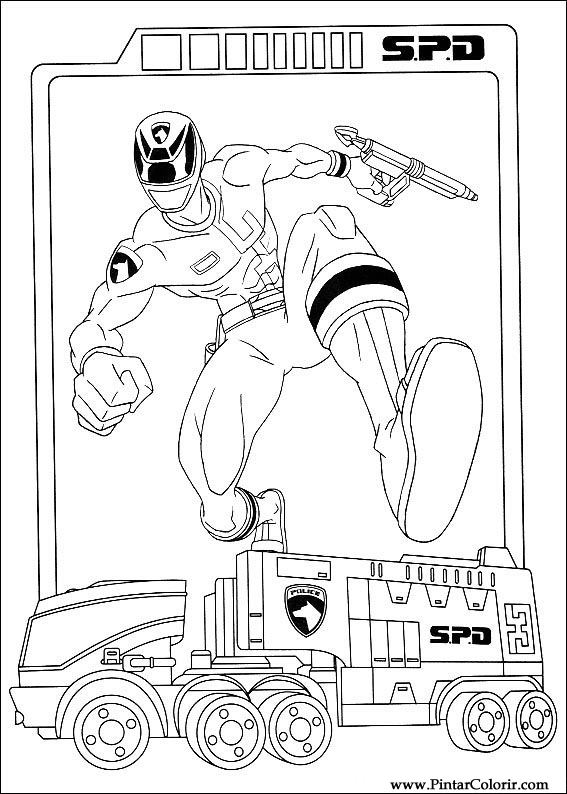 Drawings To Paint & Colour Power Rangers - Print Design 090