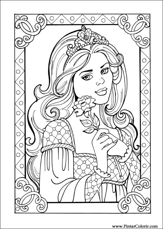 Pintar e Colorir Princesa Leonora - Desenho 006