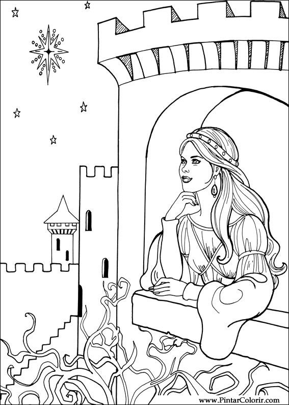 Pintar e Colorir Princesa Leonora - Desenho 015