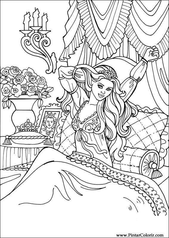 Pintar e Colorir Princesa Leonora - Desenho 026