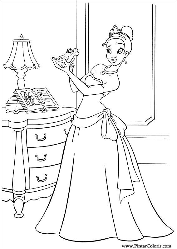 Desenhos para colorir de a princesa e o sapo para colorir -pt