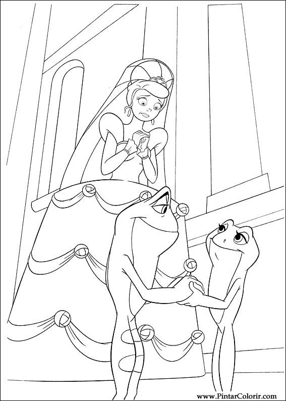 Pintar e Colorir Princesa Sapo - Desenho 056