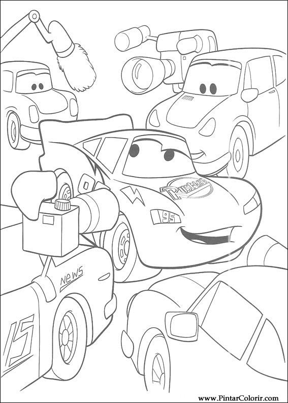 🌈🏎️ Carros Desenho Para Colorir, Carros O filme, Relâmpago McQueen