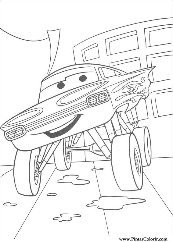 Pintar e Colorir Relampago Mcqueen - Desenho 076