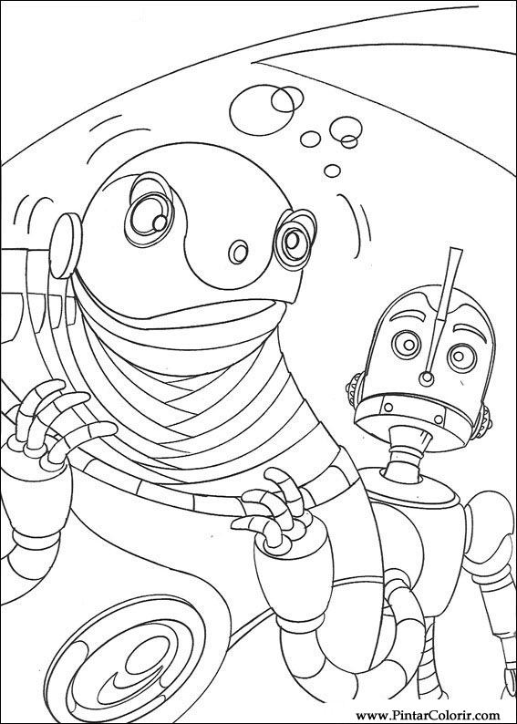 Pintar e Colorir Robos - Desenho 005