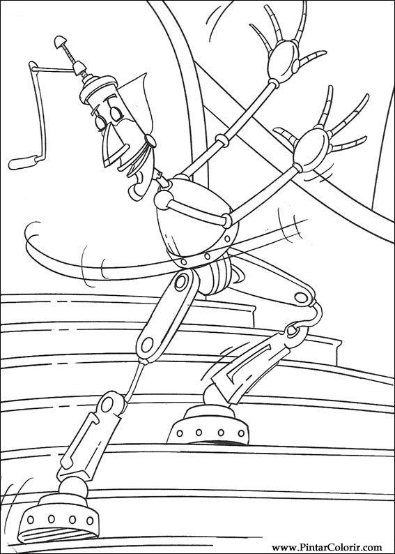 Pintar e Colorir Robos - Desenho 012