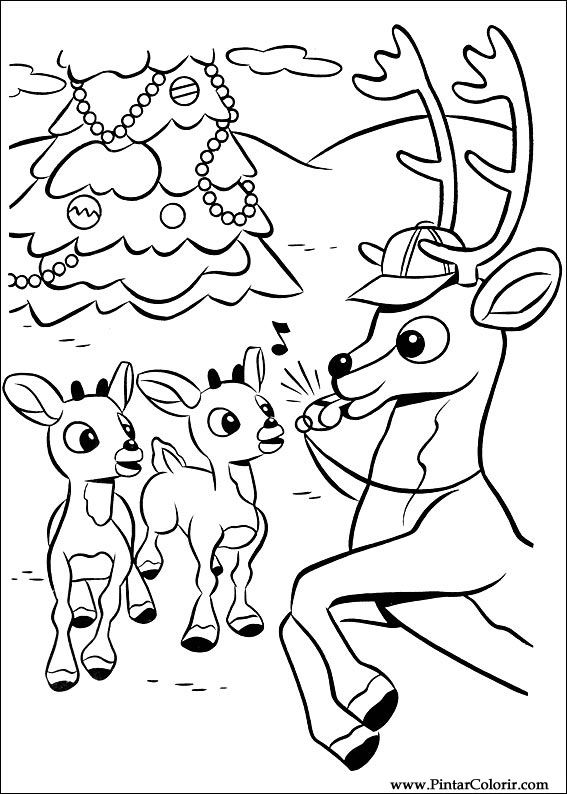 Pintar e Colorir Rudolph - Desenho 013