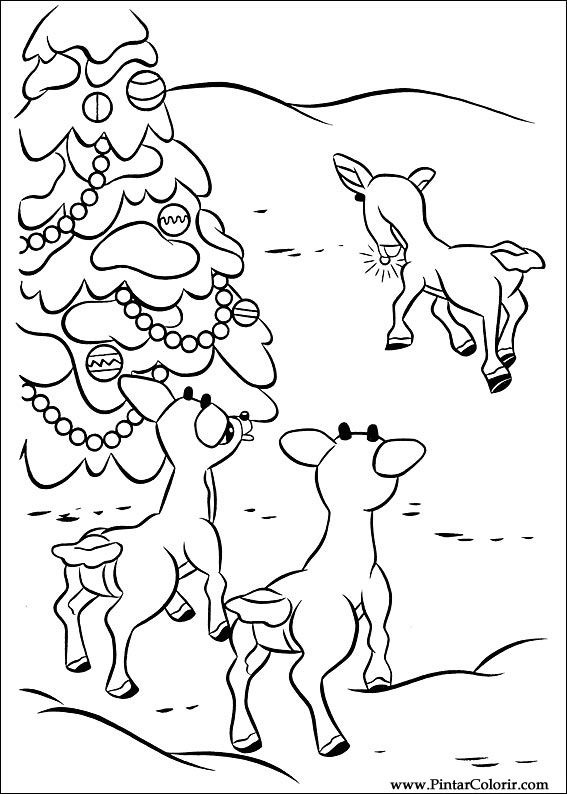 Pintar e Colorir Rudolph - Desenho 017