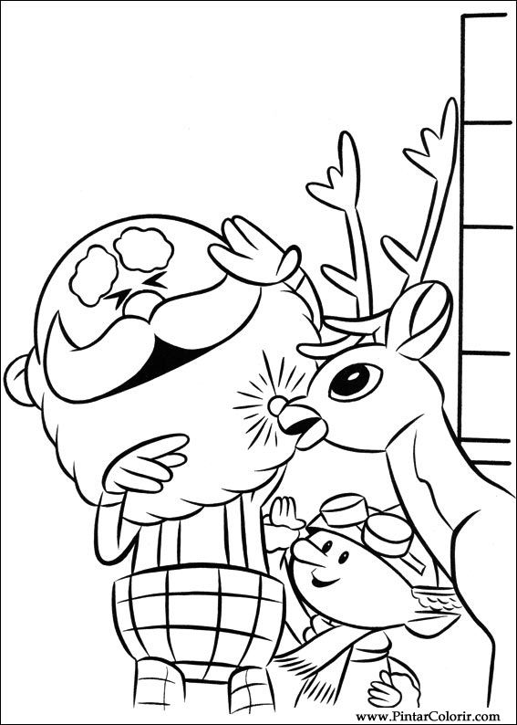 Pintar e Colorir Rudolph - Desenho 052