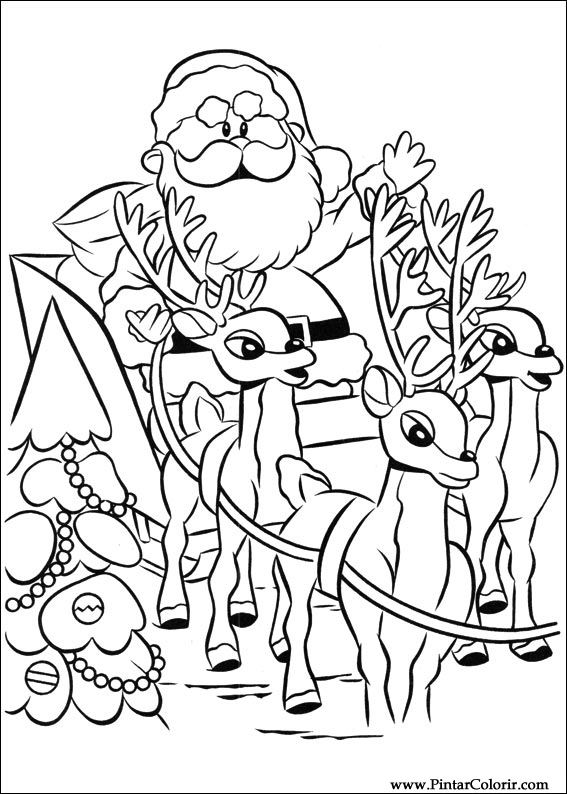 Pintar e Colorir Rudolph - Desenho 054