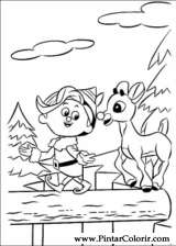 Pintar e Colorir Rudolph - Desenho 026