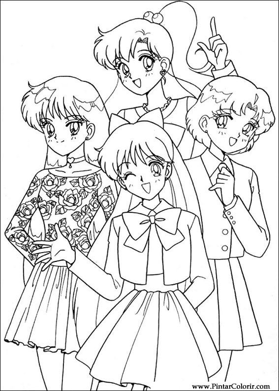 Drawings To Paint & Colour Sailor Moon - Print Design 001