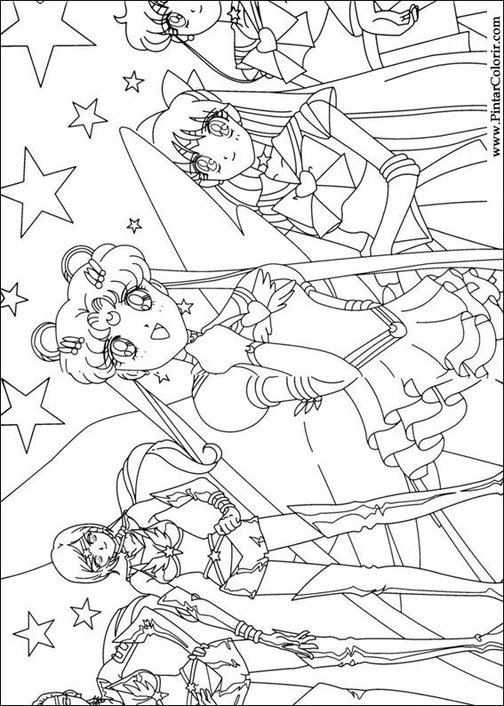 Pintar e Colorir Sailor Moon - Desenho 007