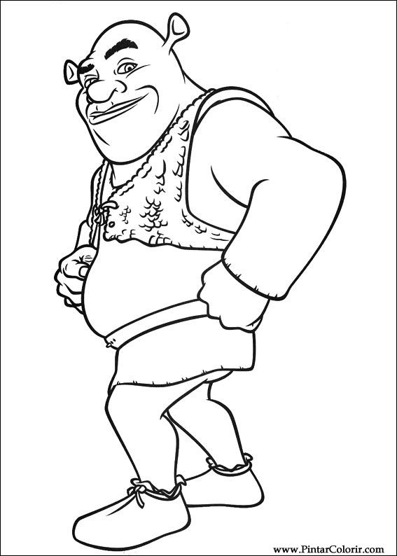 Pintar e Colorir Shrek Para Sempre - Desenho 009