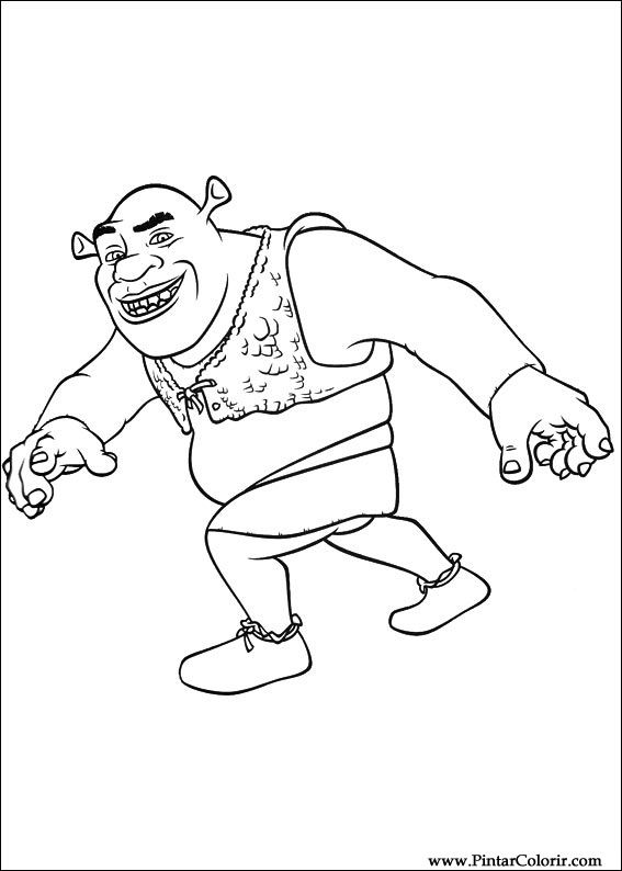 Pintar e Colorir Shrek Para Sempre - Desenho 023