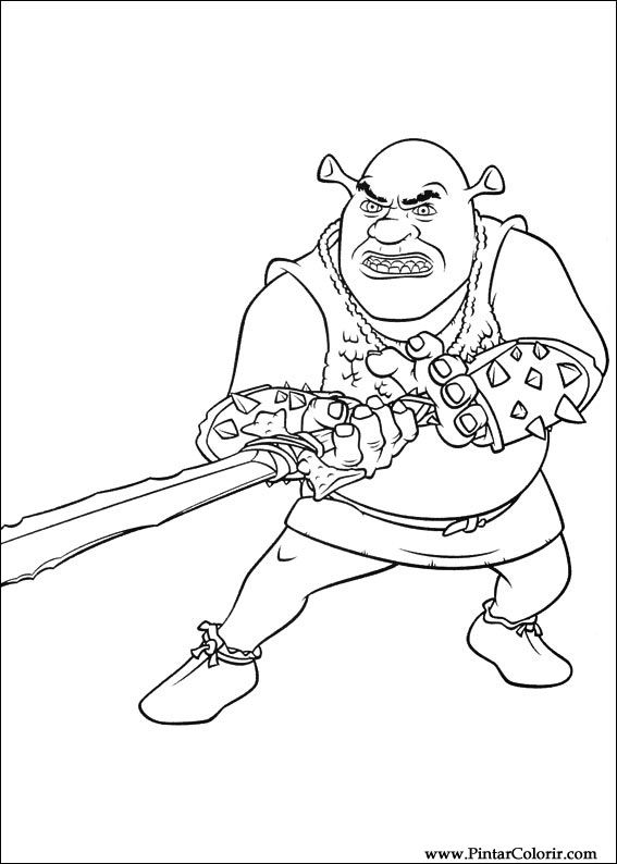 Pintar e Colorir Shrek Para Sempre - Desenho 025