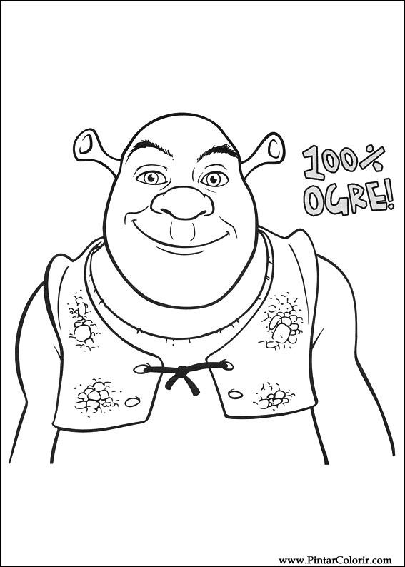 Pintar e Colorir Shrek Para Sempre - Desenho 026