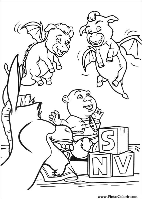 Shrek na lama para colorir - Imprimir Desenhos