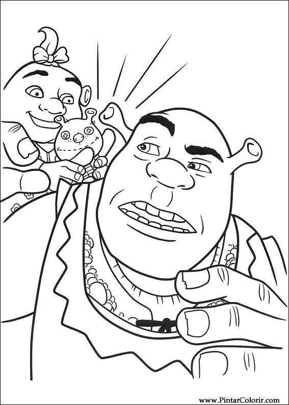 Pintar e Colorir Shrek Para Sempre - Desenho 040