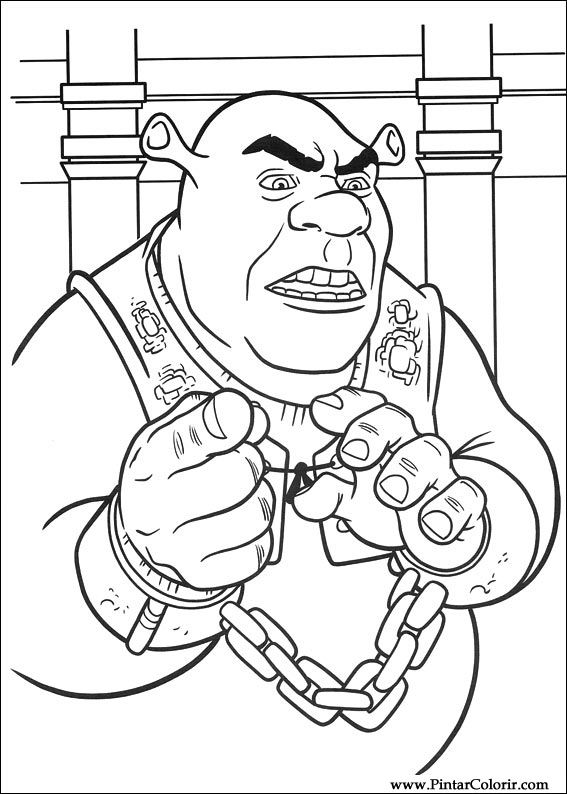 Pintar e Colorir Shrek Para Sempre - Desenho 052