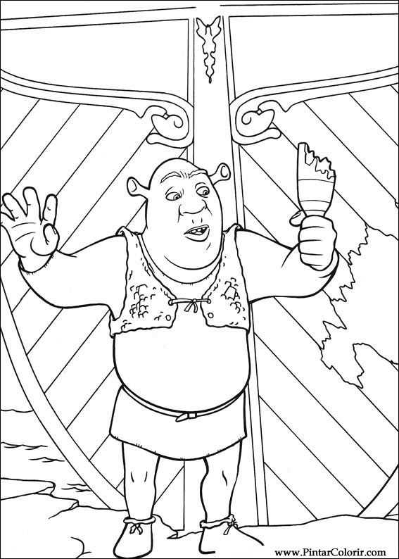 Pintar e Colorir Shrek Terceiro - Desenho 018