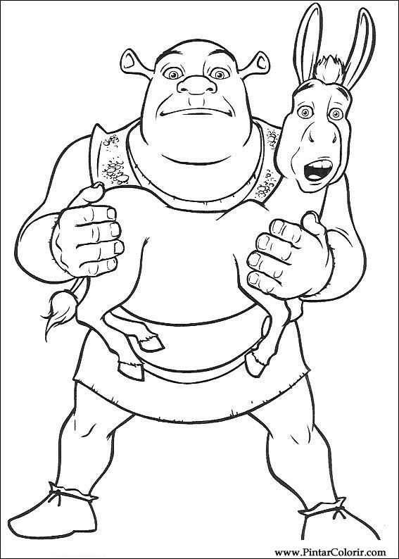 Pintar e Colorir Shrek - Desenho 001