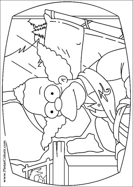 Pintar e Colorir Simpsons - Desenho 015