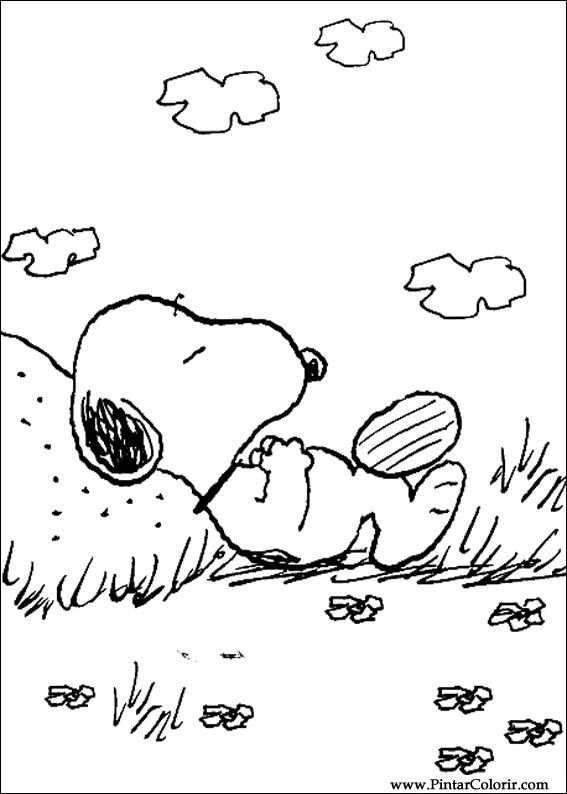 Pintar e Colorir Snoopy - Desenho 018