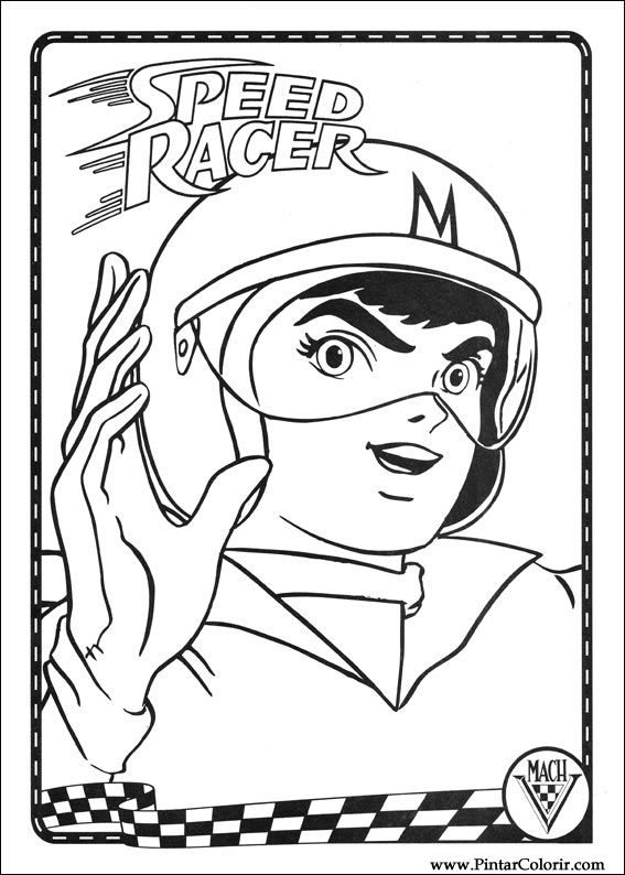 Pintar e Colorir Speed Racer - Desenho 001