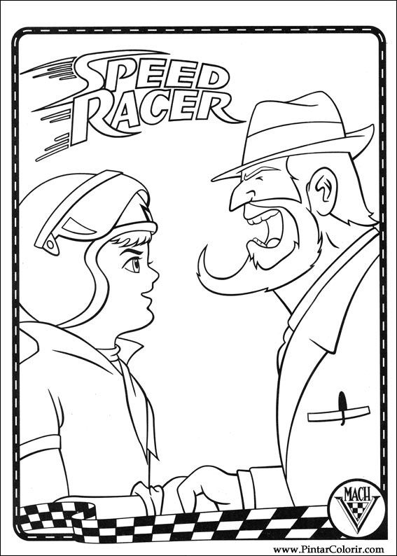 Pintar e Colorir Speed Racer - Desenho 007