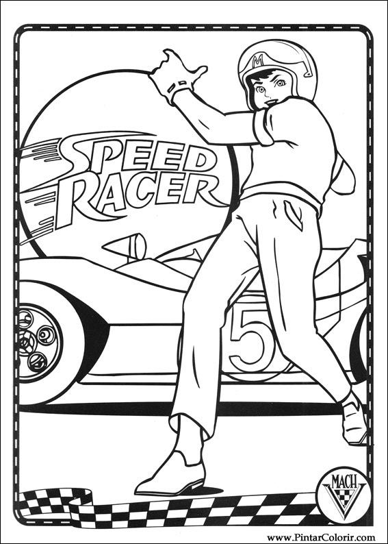 Pintar e Colorir Speed Racer - Desenho 044