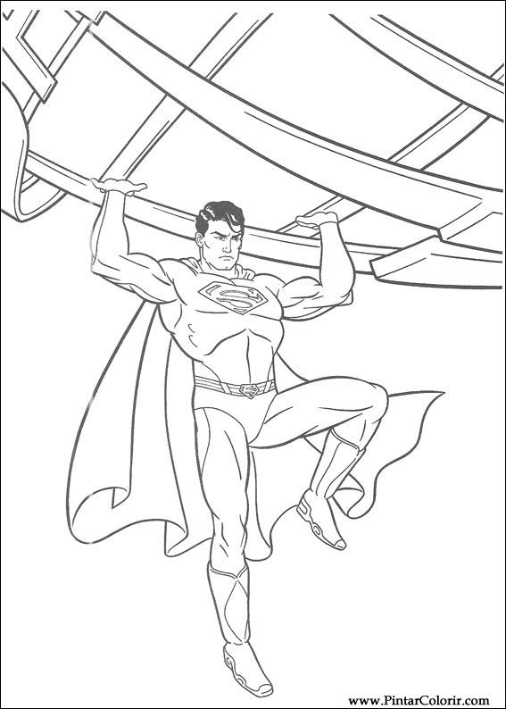 Pintar e Colorir Super Homem - Desenho 017