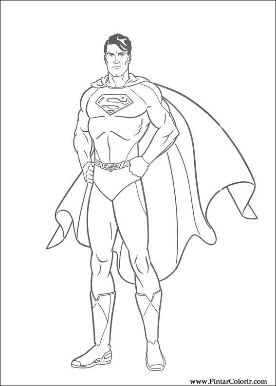 Pintar e Colorir Super Homem - Desenho 021