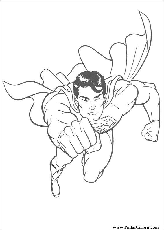 Pintar e Colorir Super Homem - Desenho 028