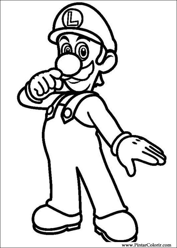 Pintar e Colorir Super Mario Bros - Desenho 015