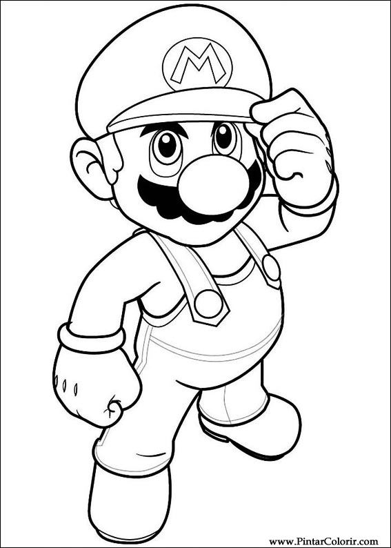 Pintar e Colorir Super Mario Bros - Desenho 016