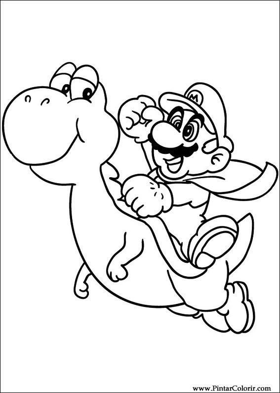 Pintar e Colorir Super Mario Bros - Desenho 019