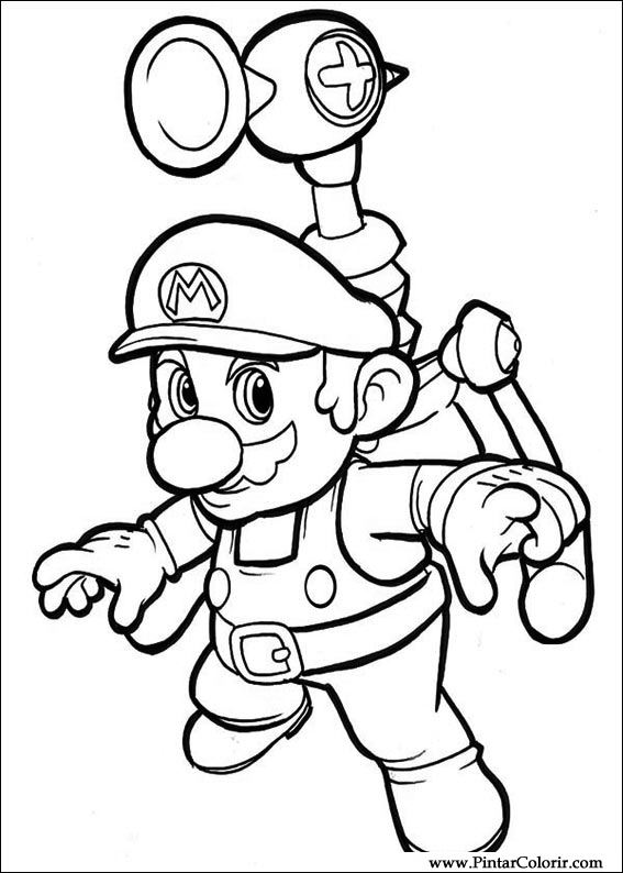 Pintar e Colorir Super Mario Bros - Desenho 022