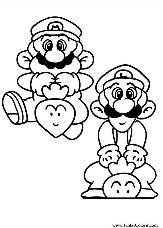 Dibujos para pintar y Color Super Mario Bros - Diseño de impresión 024