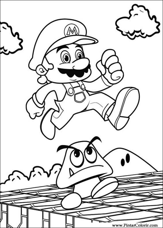 Pintar e Colorir Super Mario Bros - Desenho 027